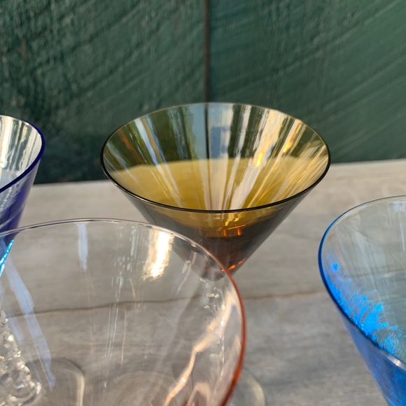 Vintage Handcrafted Colored Twisted Stem Cordials - Picture 6 of 13